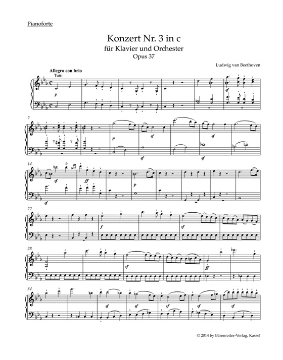 Beethoven Konzert Nr. 3 in c für Klavier und Orchester, Op. 37 Beethoven Konzert Nr. 3 in c für Klavier und Orchester, Op. 37