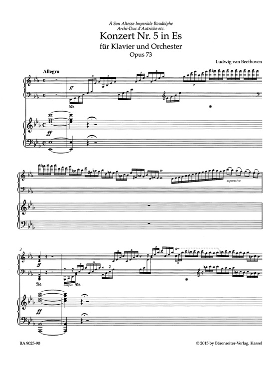 Beethoven Konzert Nr. 5 in Es für Klavier und Orchester, Op. 73 Beethoven Konzert Nr. 5 in Es für Klavier und Orchester, Op. 73