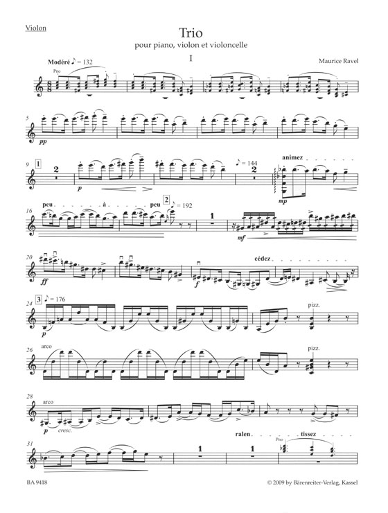 Ravel Trio pour Piano, Violon et Violoncelle Ravel Trio pour Piano, Violon et Violoncelle