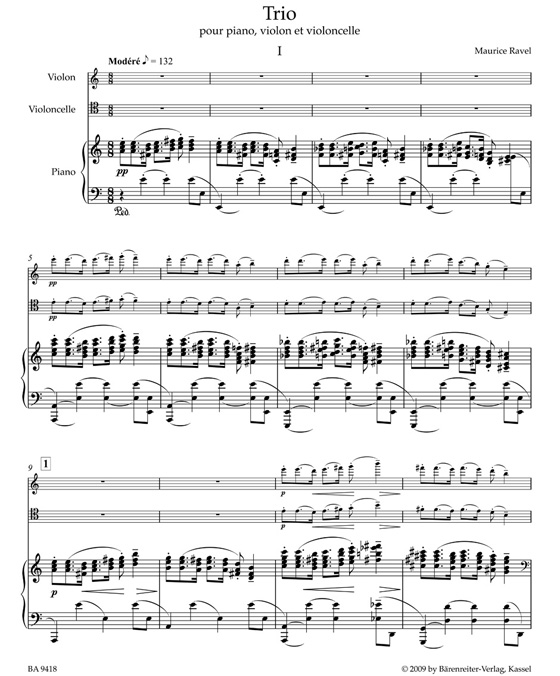 Ravel Trio pour Piano, Violon et Violoncelle