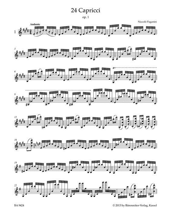 Paganini 24 Capricci Op. 1／ 24 Contradanze Inglesi per Violino solo