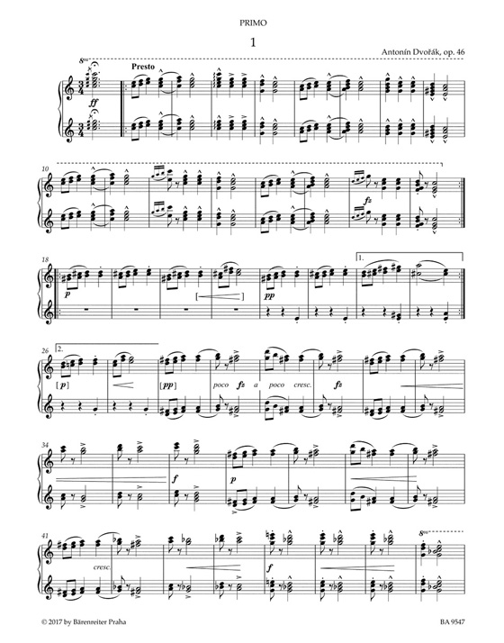Dovorak【Slavonic Dances , Op. 46】for Piano Duet Dovorak【Slavonic Dances , Op. 46】for Piano Duet