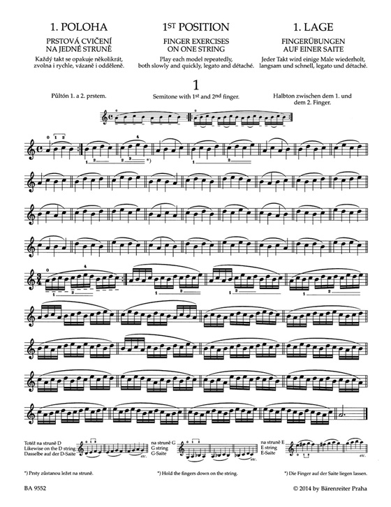 Ševčík School of Violin Technics Op. 1, Book 1, 1st Position