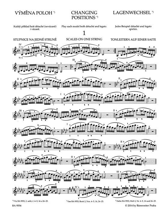 Ševčík School of Violin Technics Op. 1, Book 3, Changing Position