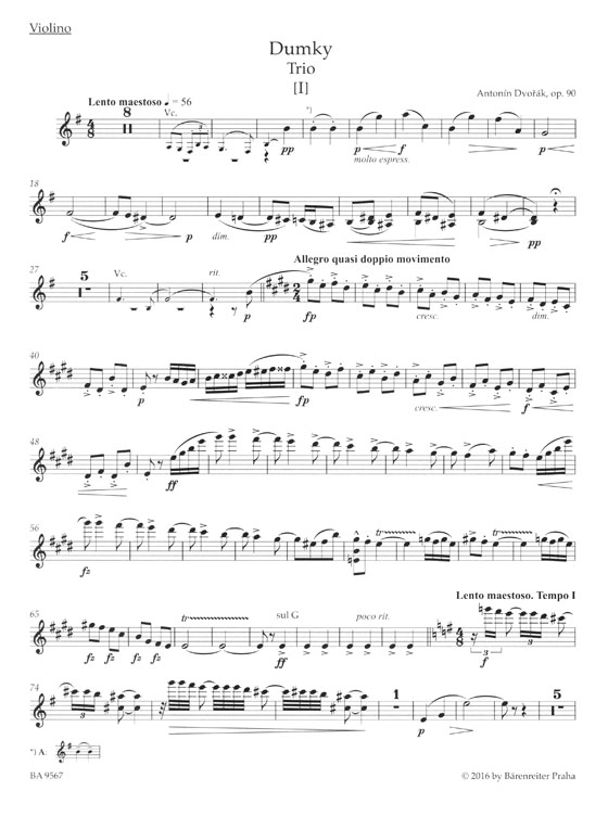 Antonín Dvorák Dumky Trio Op. 90