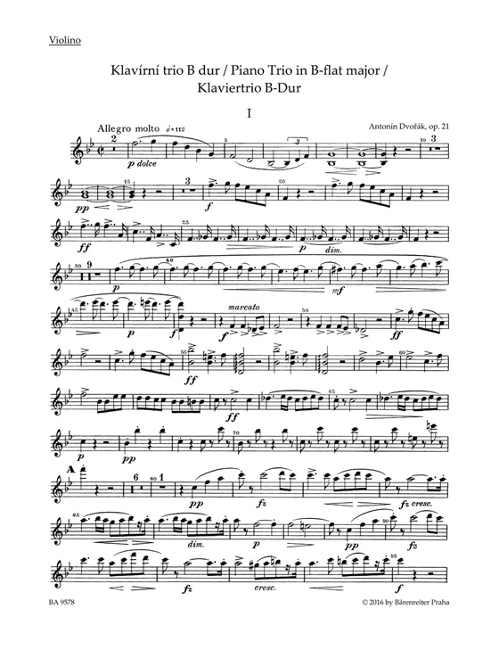 Dvorák Piano Trio B-flat Major Op. 21 Dvorák Piano Trio B-flat Major Op. 21