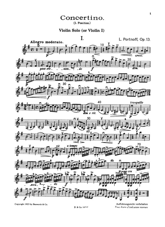 L. Portnoff Concertino in E minor Op. 13 (1st Position) for Violin and Piano