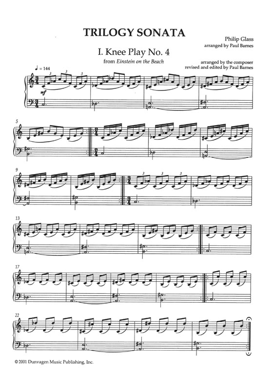 Philip Glass: 'Trilogy' Sonata For Piano