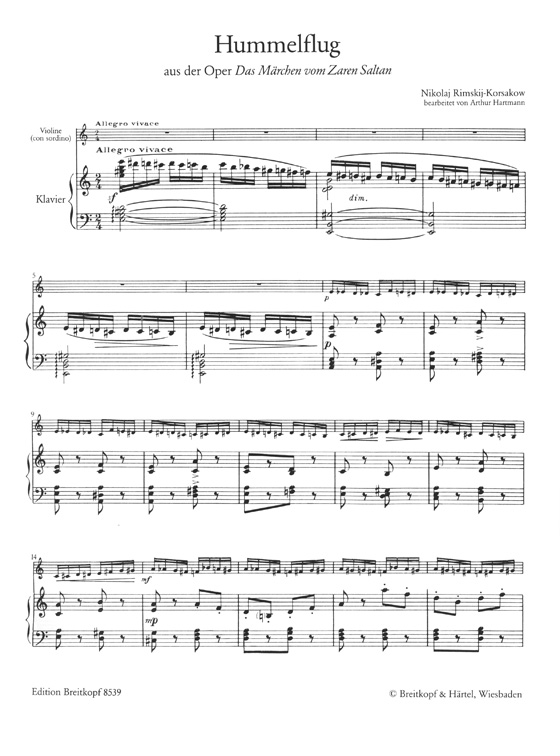 Nikolaj Rimskij-Korsakow【Hummelflug】für Violine und Klavier