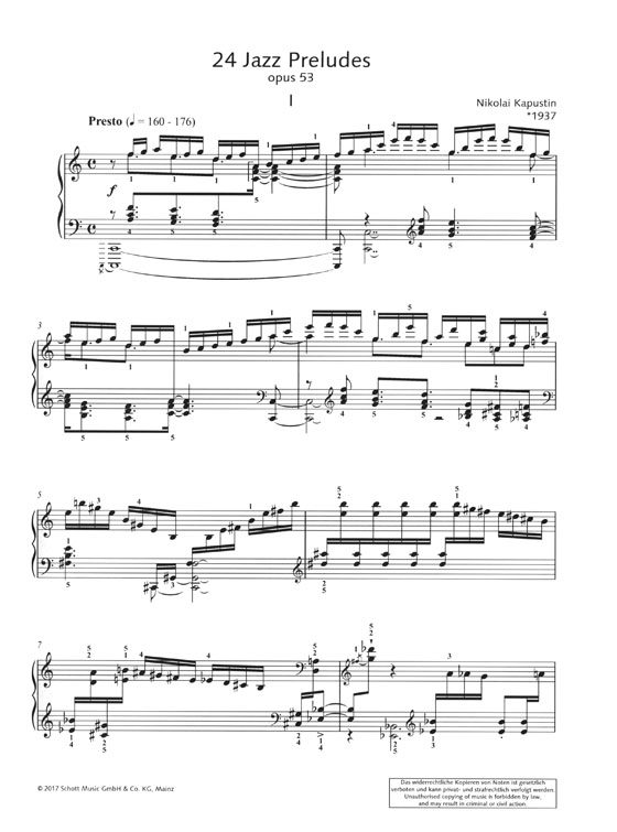 Kapustin 24 Jazz Preludes Opus 53 for Piano