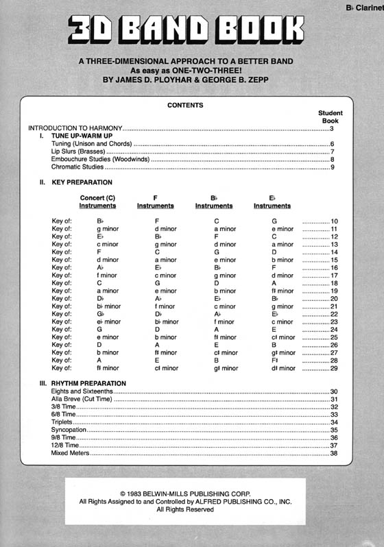 3D Band Book for B♭ Clarinet