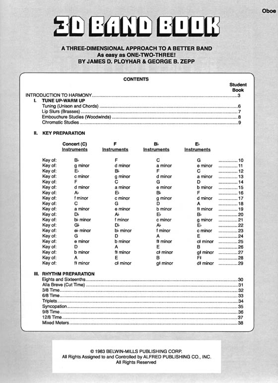 3D Band Book for Oboe
