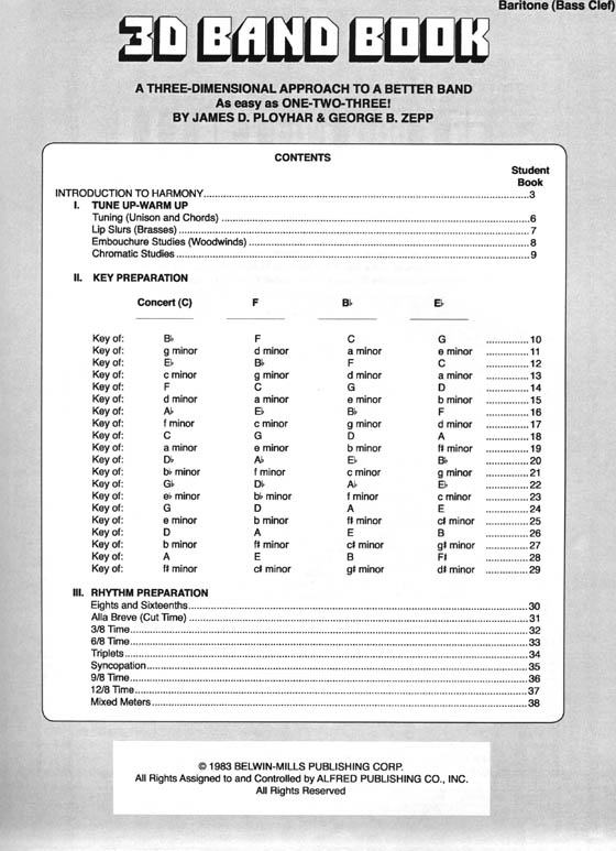 3D Band Book for Baritone (Bass Clef) 3D Band Book for Baritone (Bass Clef)