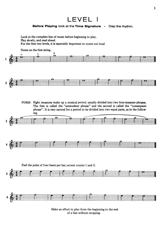 Sight Reading for the Classical Guitar, Level 1 to 3