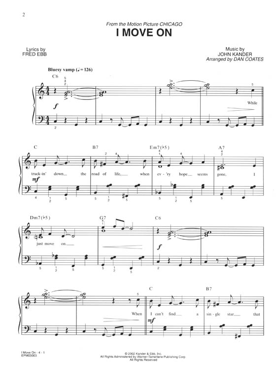 【I Move On】Easy Piano Edition - From The Motion Picture "Chicago"