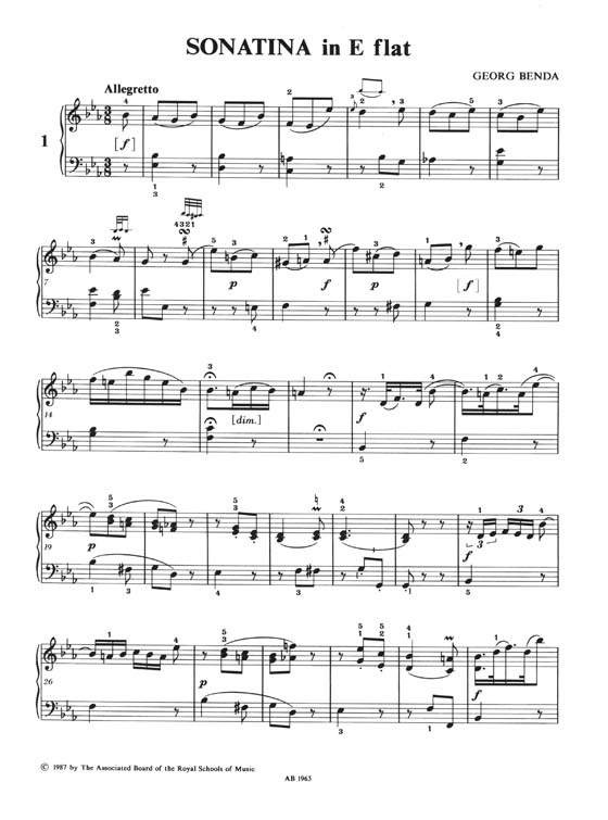 Georg Benda: Twelve Sonatinas Easier Piano Pieces No.47