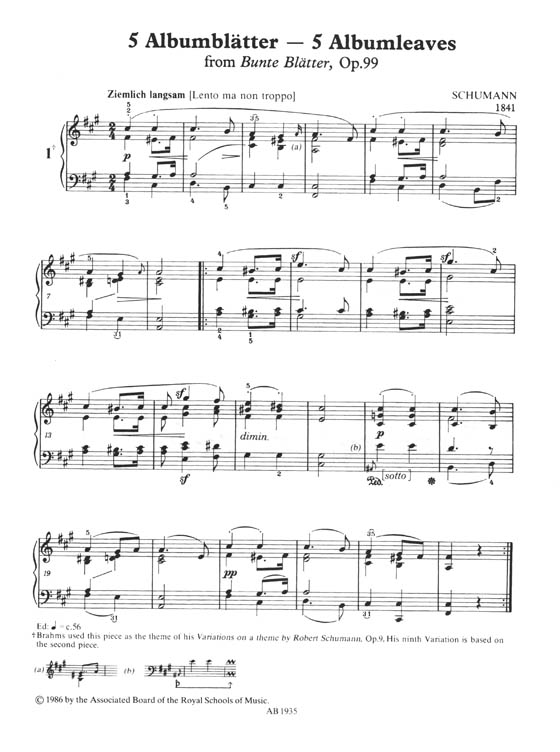 Schumann: Sixteen Albumleaves, from Op.99 & 124