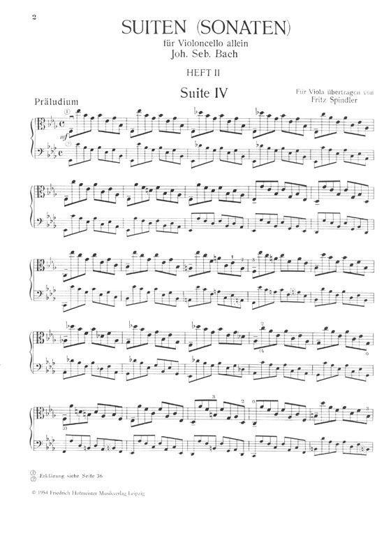 Johann Sebastian Bach Suites for Solo Violoncello Transcribed for Viola (Spindler) Vol. 2