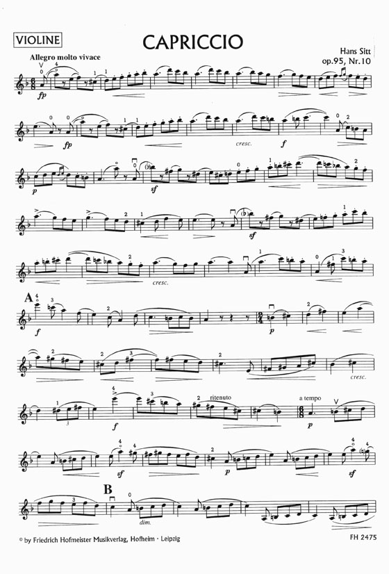 Hans Sitt Capriccio und Bolero für Violine und Klavier Op. 95, Nr. 10 und 12