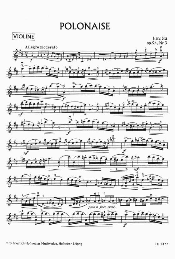 Hans Sitt Polonaise für Violine und Klavier Op. 94, Nr. 3