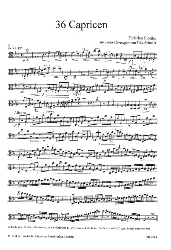 Federigo Fiorillo 36 Caprices für Viola