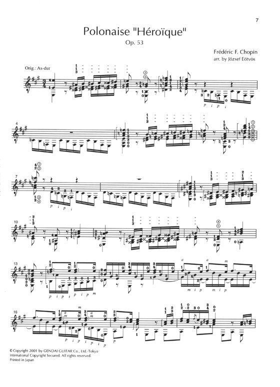 Chopin for Guitar Solo ギターソロのためのショパン編曲集