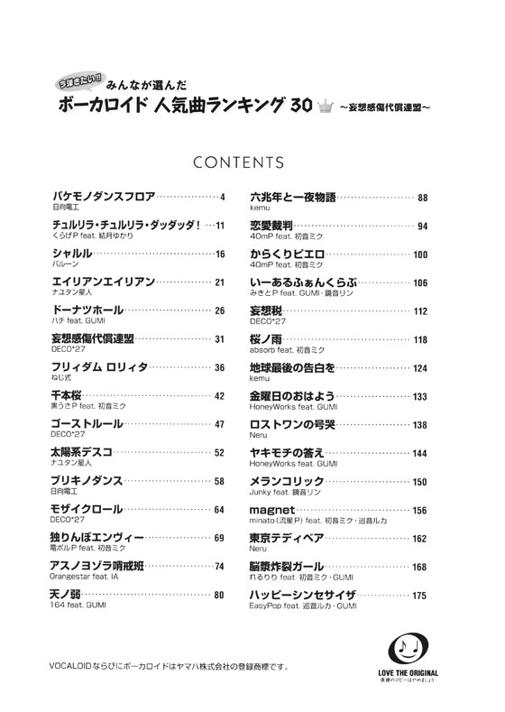 ピアノソロ 中級 みんなが選んだ ボーカロイド人気曲ランキング30 ～妄想感傷代償連盟～