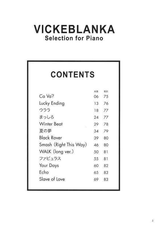 ピアノソロ 中級 ビッケブランカ Selection for Piano