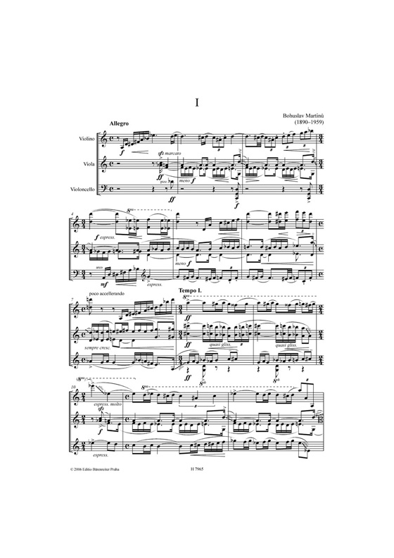 Bohuslav Martinů String Trio No. 1