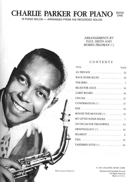 Charlie Parker for Piano Book One