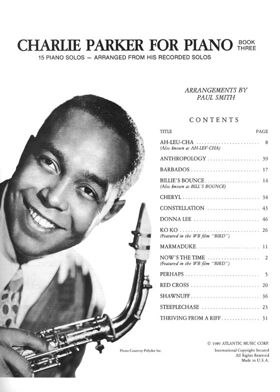 Charlie Parker for Piano Book Three
