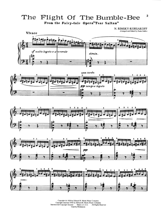N. Rimsky-Korsakoff The Flight of the Bumble Bee Piano Solo