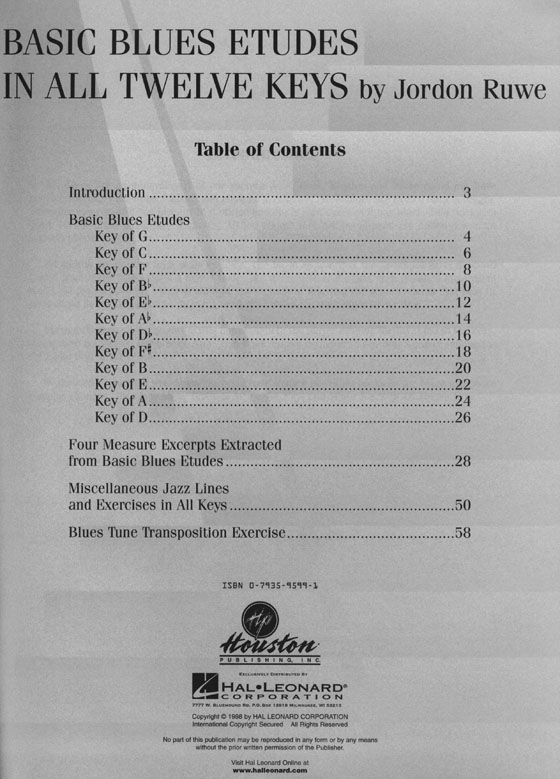 Basic Blues Etudes in All Twelve Keys