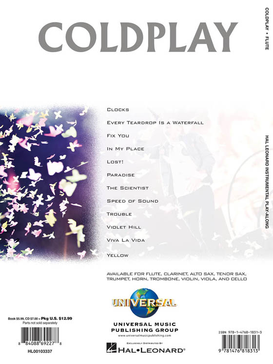 Coldplay‧Flute Hal Leonard Instrumental Play-Along