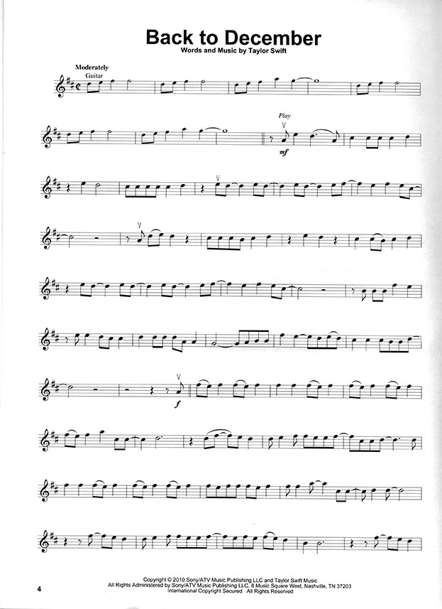 Taylor Swift Hal Leonard Violin Play-Along Volume 37