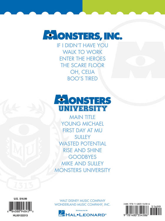 The Monsters Collection Selections from Disney Pixar's Monsters, Inc. and Monsters University for Piano Solo