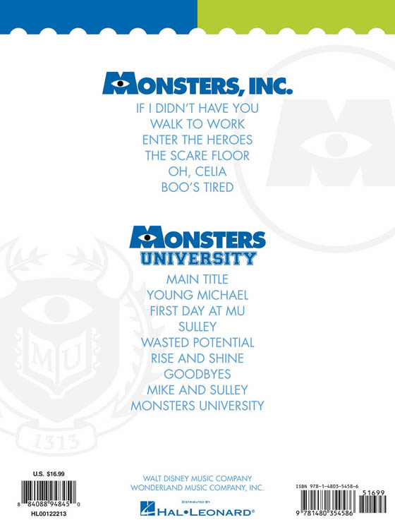 The Monsters Collection Selections from Disney Pixar's Monsters, Inc. and Monsters University for Piano Solo The Monsters Collection Selections from Disney Pixar's Monsters, Inc. and Monsters University for Piano Solo