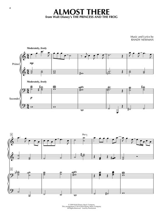 Contemporary Disney Duets  Intermediate to Advanced 1 Piano, 4 Hand