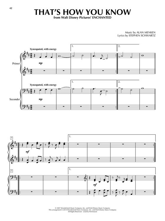 Contemporary Disney Duets  Intermediate to Advanced 1 Piano, 4 Hand