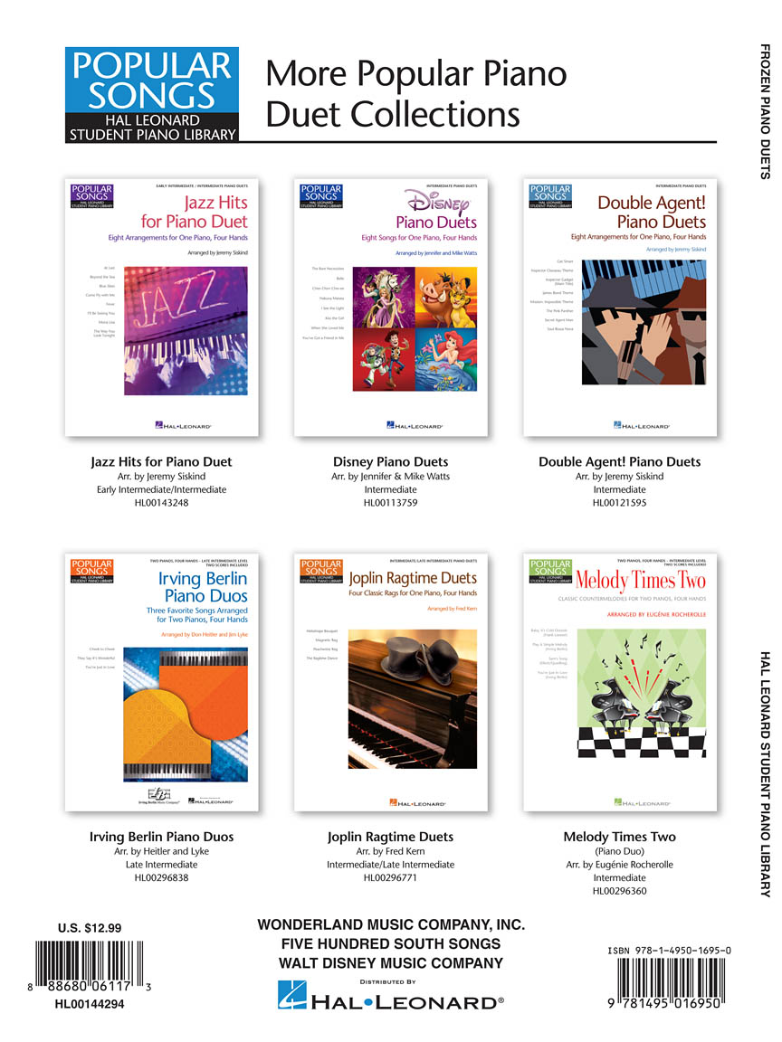 Frozen Piano Duets Hal Leonard Student Piano Library