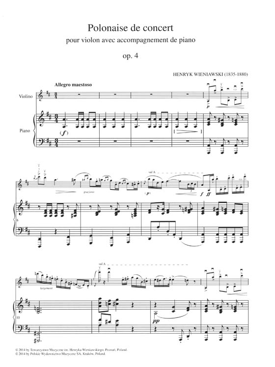 Wieniawski【Polonaise de concert en Ré majeur Op. 4】for Violin and Piano