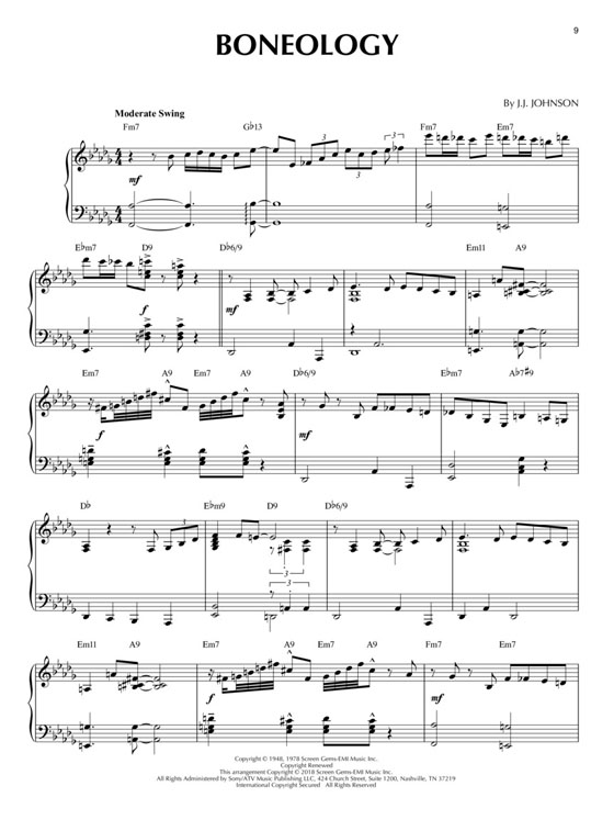 Bebop Classics Jazz Piano Solos Volume 52