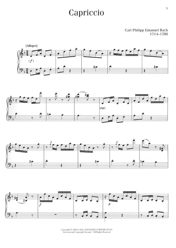 The Baroque Era Easy to Intermediate Piano Solo