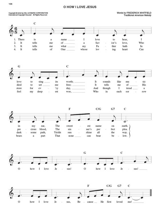 The Easy Hymn Fake Book Easy Guitar