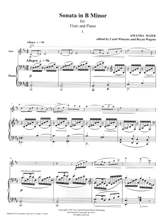 Amanda Maier Sonata in B minor for Flute and Piano