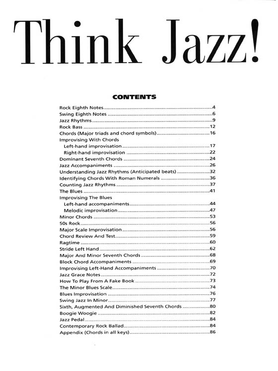 Think Jazz! A Jazz Piano Method Early Intermediate Level