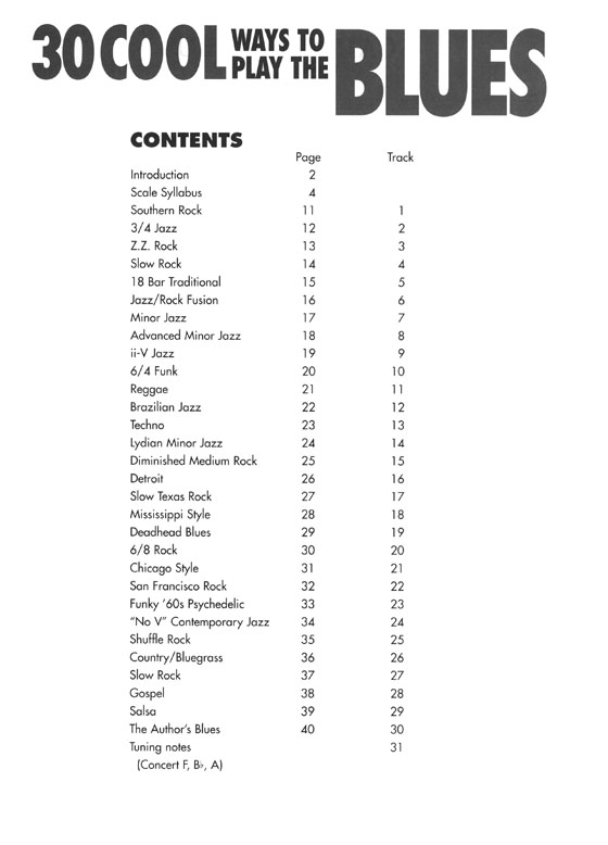 30 Cool Ways To Play The Blues C Instruments