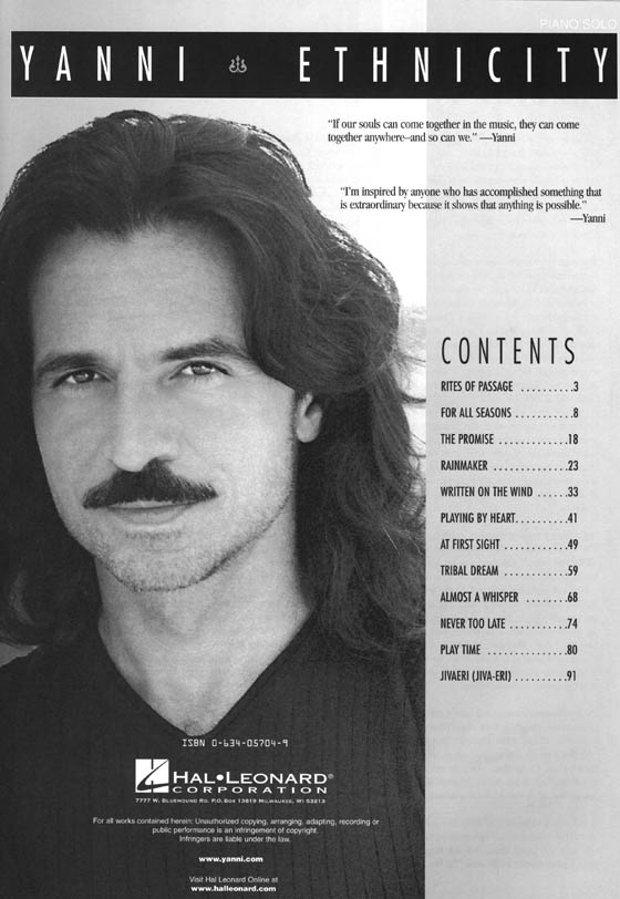 Yanni Ethnicity Piano Solo