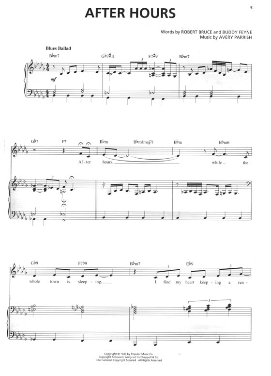 Sarah Vaughan Original Keys for Singers for Piano／Vocal