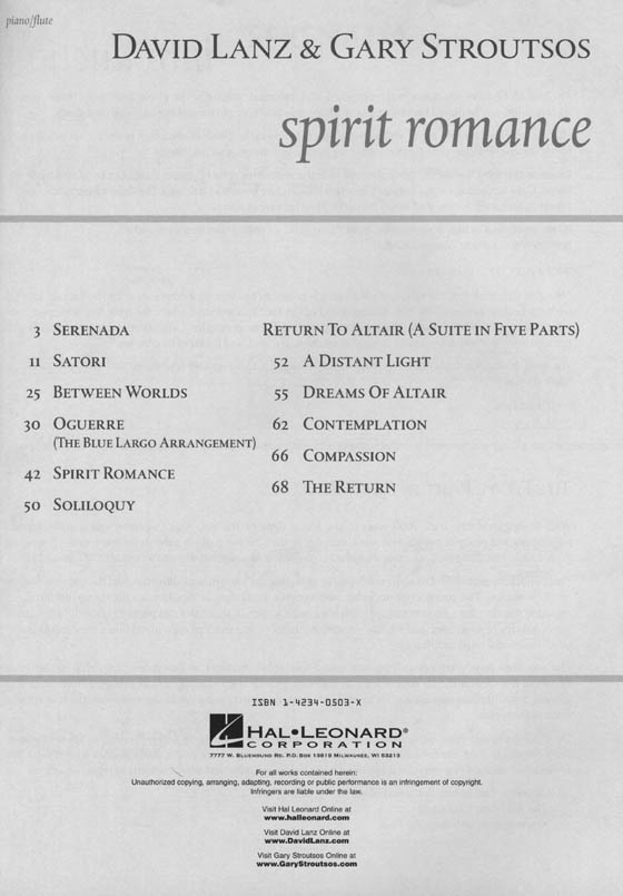 David Lanz & Gary Stroutsos Spirit Romance Piano／Flute